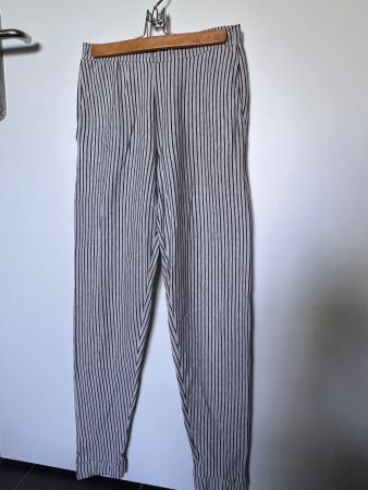 Bequeme Wemoto Hose Jogger gestreift Beige Schwarz Gr. XS