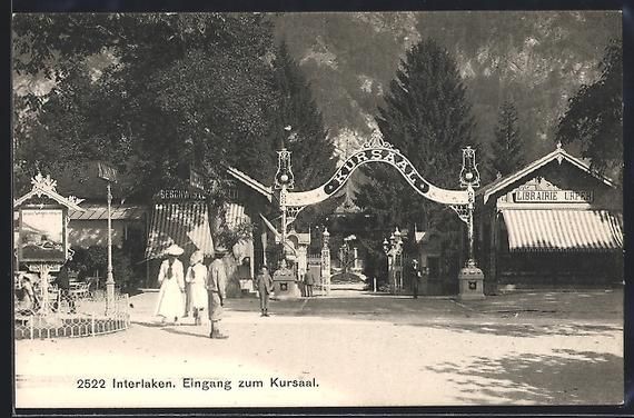 Ansichtskarten: AK Interlaken, Eingang zum Kursaal – Gebraucht aus Berlin von bartko-reher