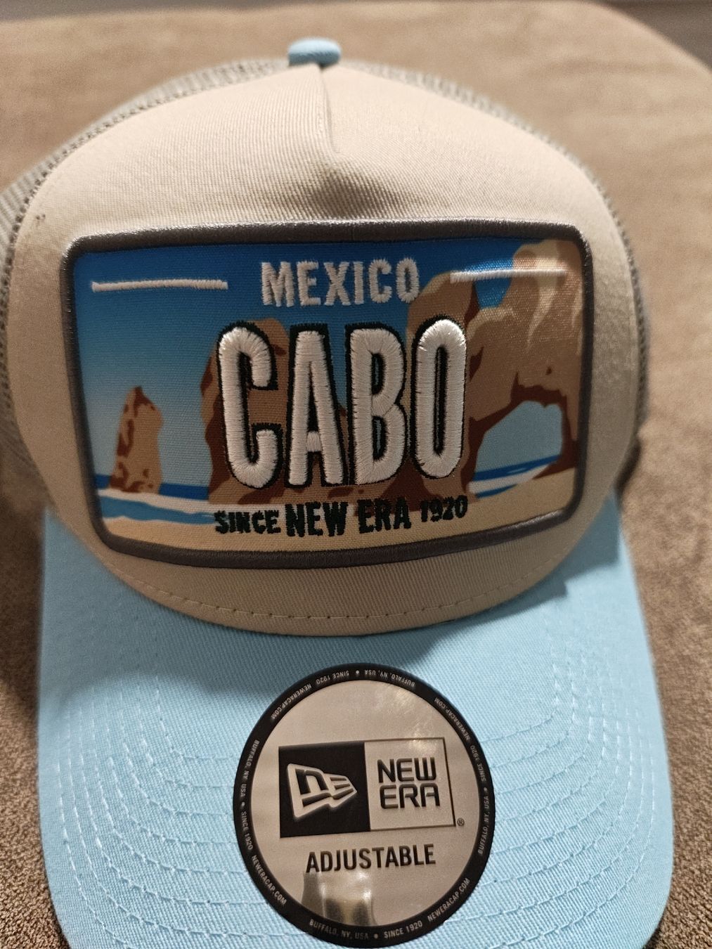 Autres vêtements & accessoires: New Era Cap Cabo Mexico Trucker Mesh beige-hellblau – Neuf (Voir description) à Seon par chf_g29b 3