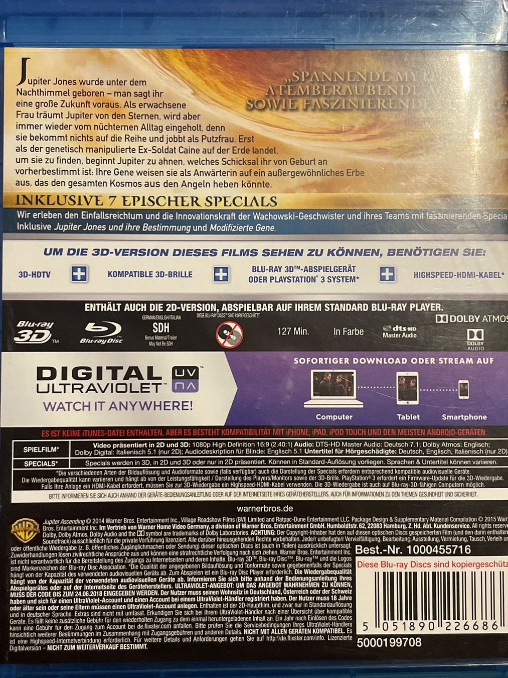 Alle DVDs: Jupiter Ascending  3D   (2015) – Gebraucht aus Waldenburg von Gonzo8 1