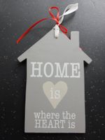 Schild 'HOME is where the Heart is' Holz Haus NEU shabby