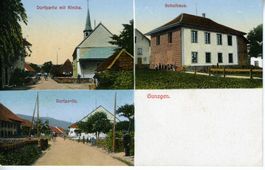 Gunzgen SO 3 Bildkarte Kirche ,Schulhaus ,Dorfpartie , 1900