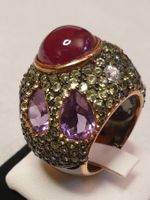 Vintage Fingerring Rubin Peridot