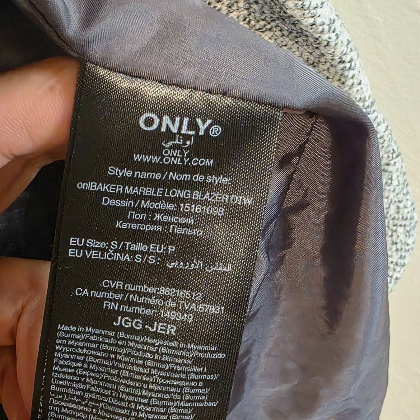 Only Giacche: ONLY Blazer Grau Weiß Gr. S Übergangsjacke – Usato da Wald ZH venduto da CapLux 6