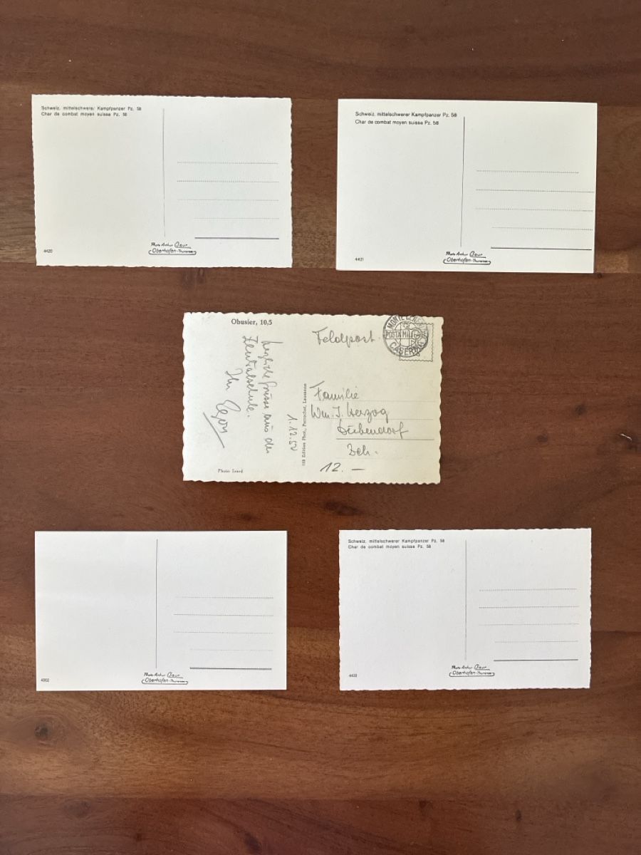 Cartoline postali: 10 Ansichtskarten Schweiz vom Militär 13 – Usato da Oftringen venduto da Cla.vD.74 1