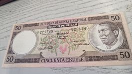 Geldnoten 50 Ekuele Guinea Ecuatorial 1975