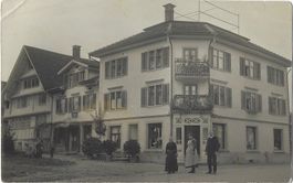 Kirchplatz Bütschwil - Metzgerei Egger u. Haus Rutz-Bischoff