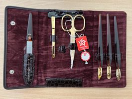 Pfeilring Manicure-Set Nr. 9390 bordeaux original vergoldet