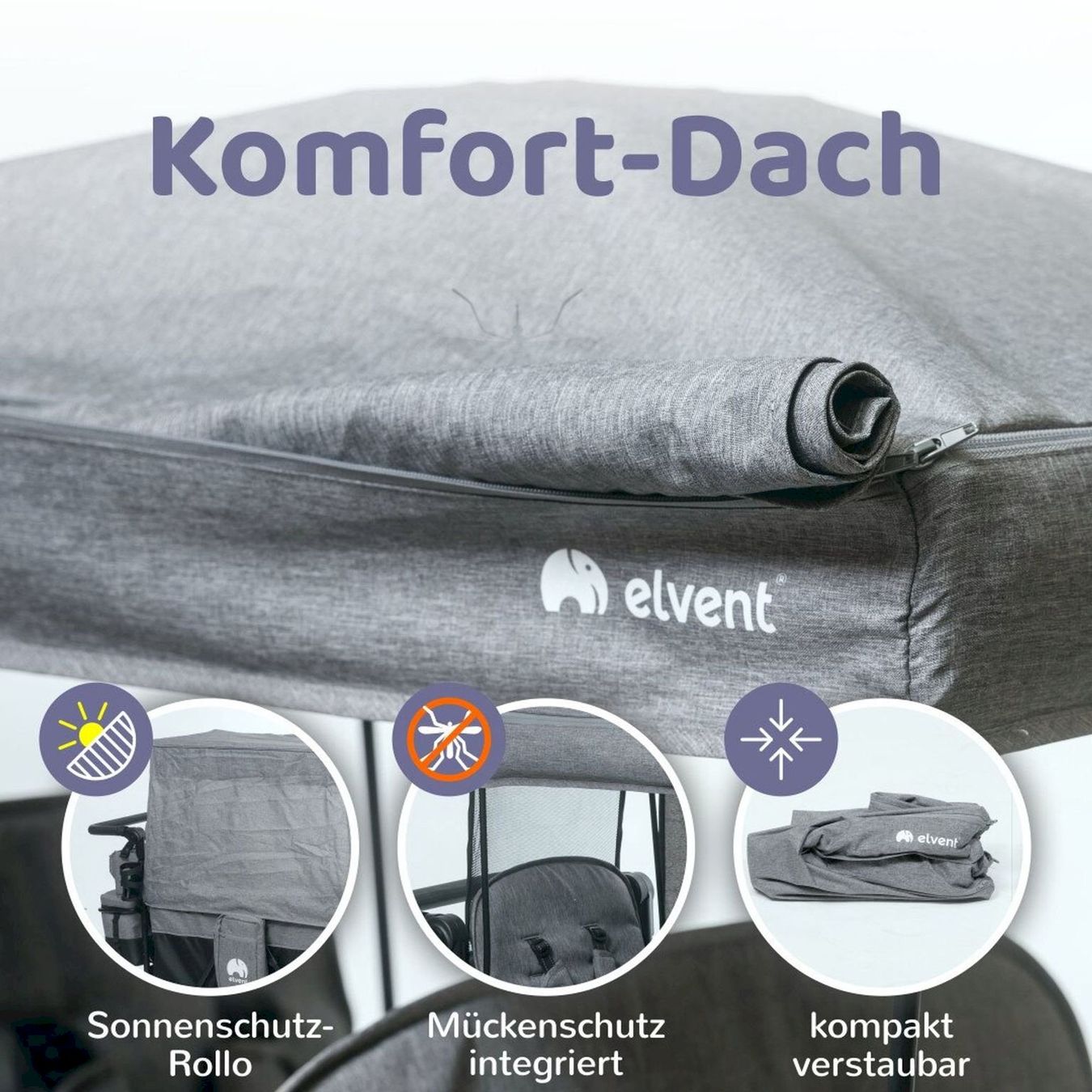 Fahrzeuge für Kinder: elvent ComfortPlus 4 Bollerwagen grau – Neu und originalverpackt aus Bottighofen von zaap 7