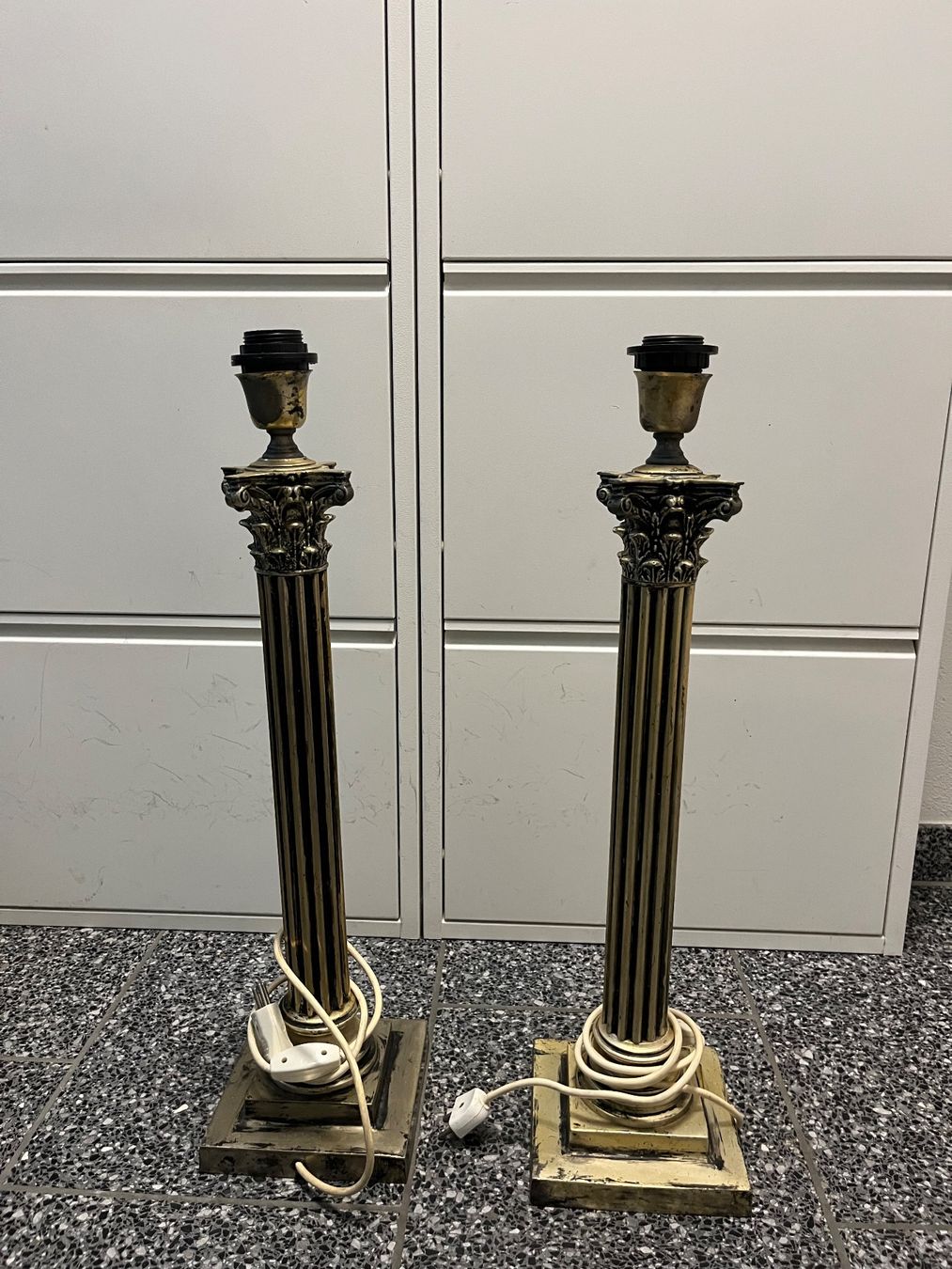 Lampade: 2 antike Tischlampen-Säule – Usato da Zürich venduto da Sharonsimona 1