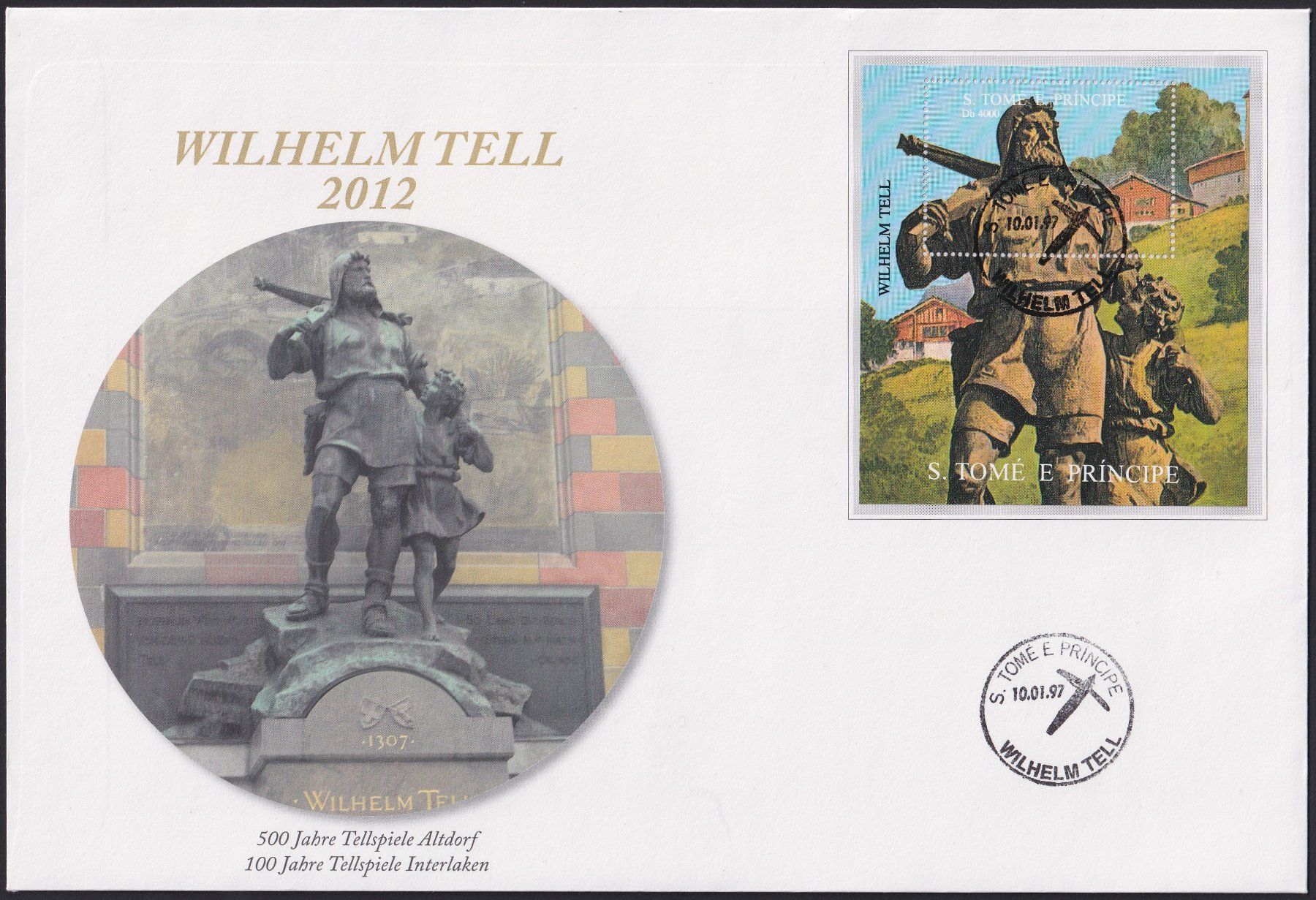 Alle Briefmarken: 2012, Grossbrief Wilhelm Tell mit Vignette. +Illustriert – Gebraucht aus Sursee von Luzernerraute