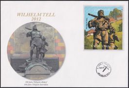 2012, Grossbrief Wilhelm Tell mit Vignette. +Illustriert