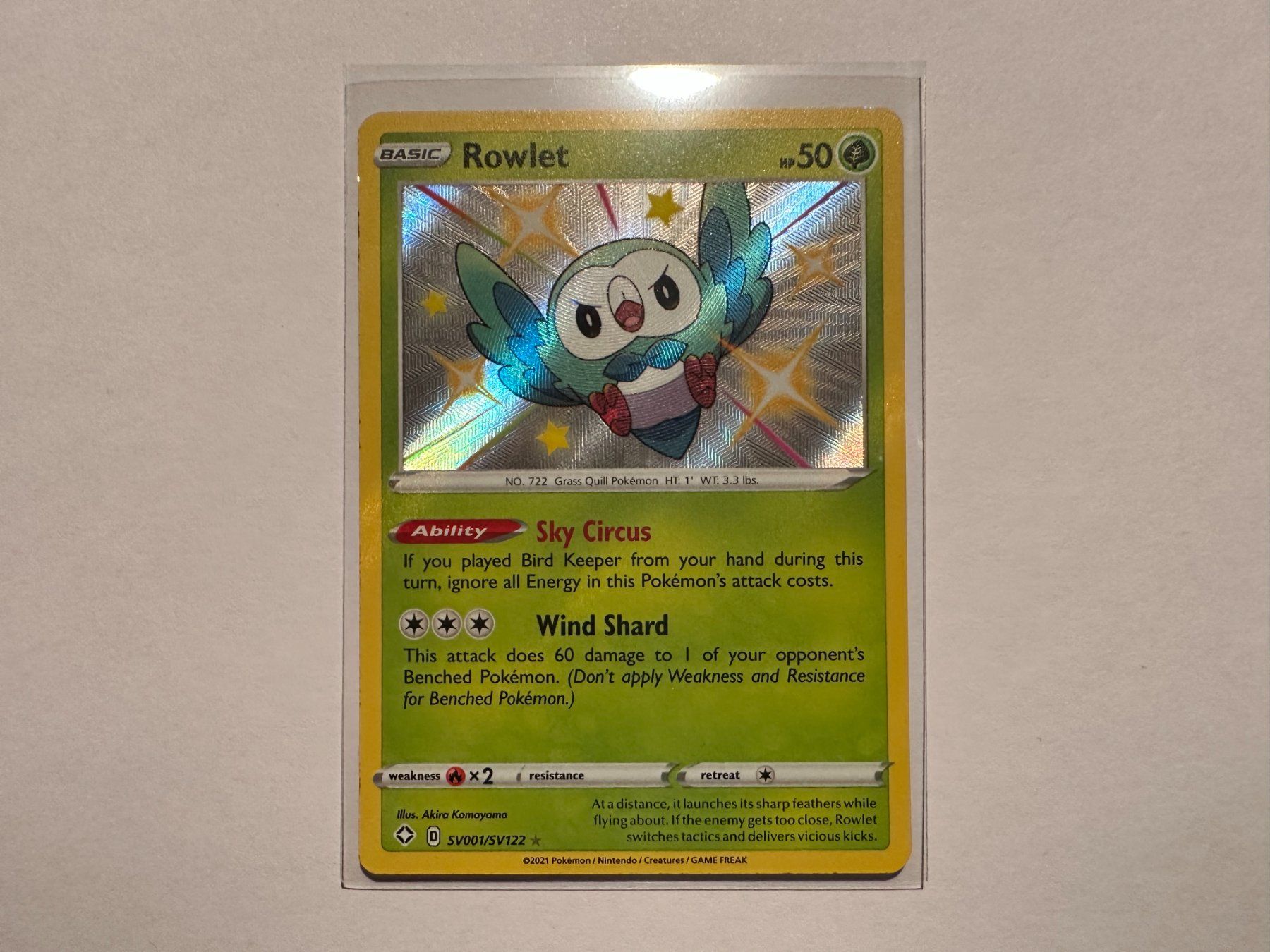 Pokémon Carte collezionabili: Rowlet Shiny Shining Fates EN – Usato da Hagendorn venduto da Pokecollectorch