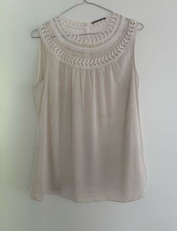 Seidentop von Elie Tahari, offwhite, Grösse M