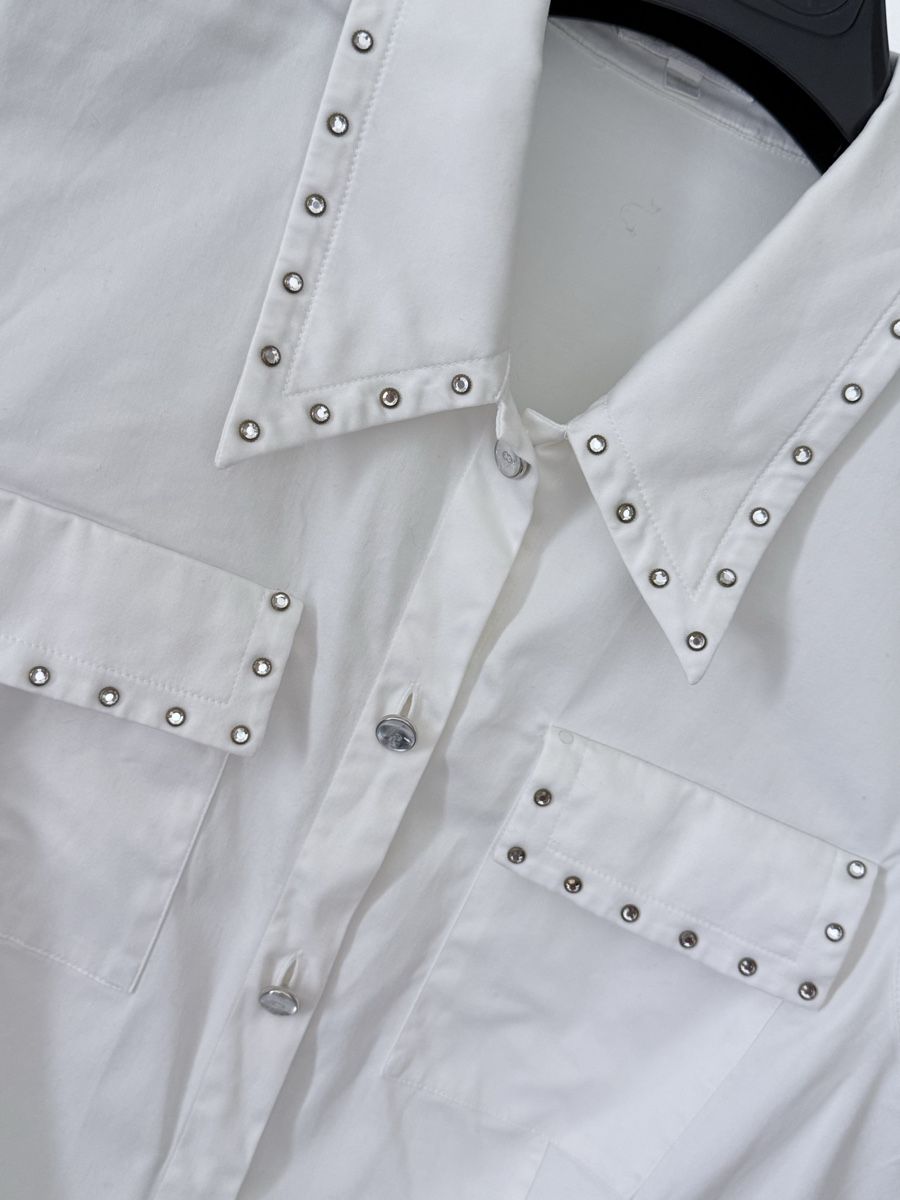 Escada Camicette: Escada chemise blanche à strass – Usato da Grône venduto da ukr_2qbg 5