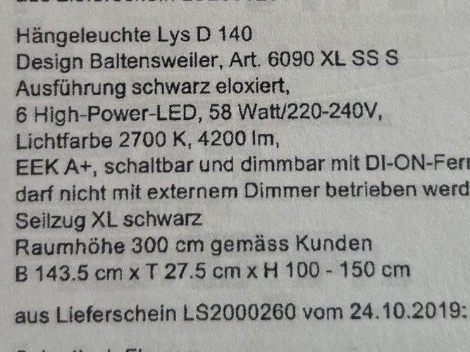 Lampade: Hängeleuchte Lys D 140 – Nuovo (secondo la descrizione) da Beckenried venduto da jen_d7jd 2