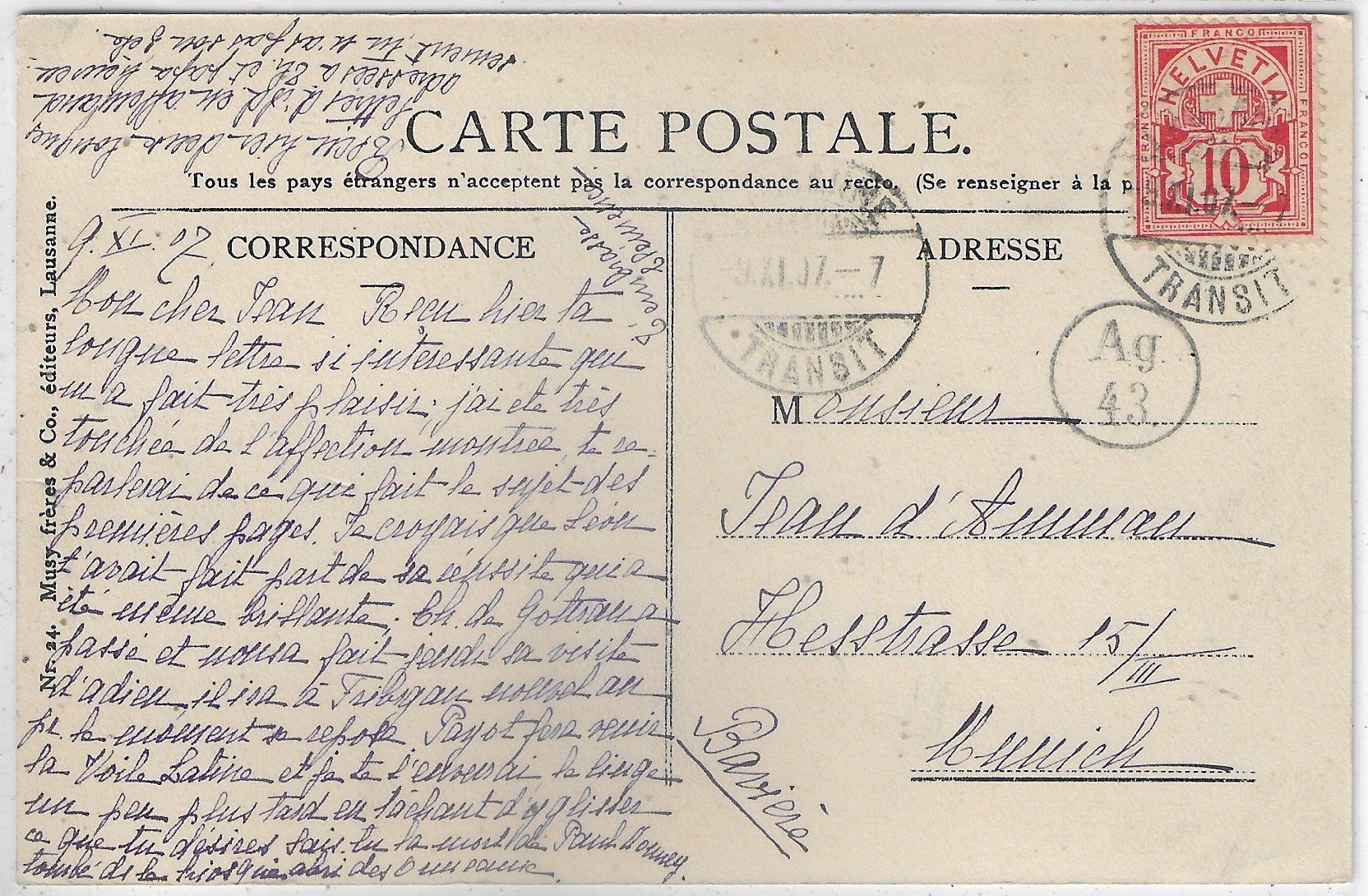 Cartoline postali: Lausanne - La Cathedrale – Usato da Ettingen venduto da Kartenplanet 1