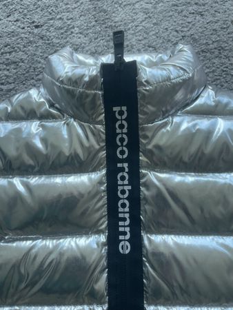 Silberne Jacke von Paco Rabanne XS