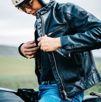 Breitling Deus Ex Machina Damager Leather Jacket Gr. M black