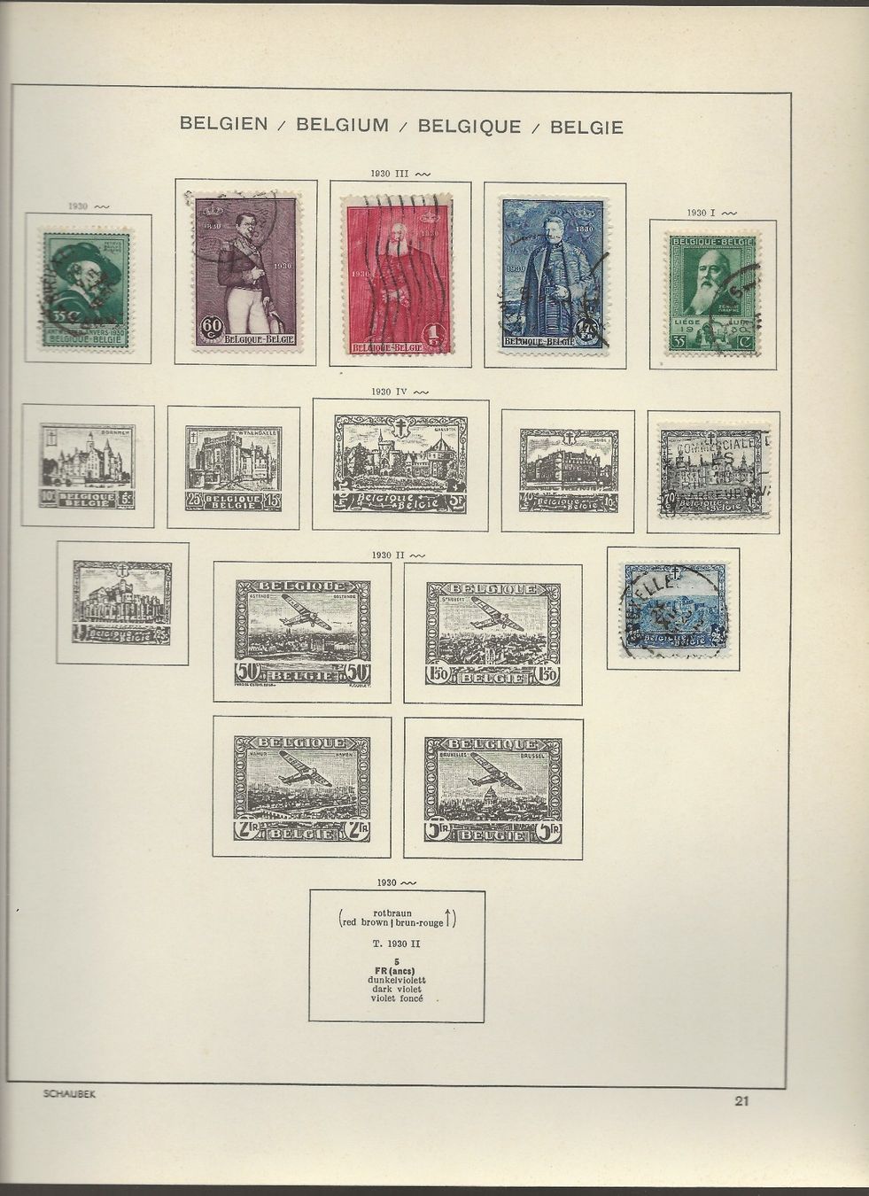 Tutti i francobolli: Marken Belgien  1920 bis 1930 – Usato da Au ZH venduto da xelagreb01 8