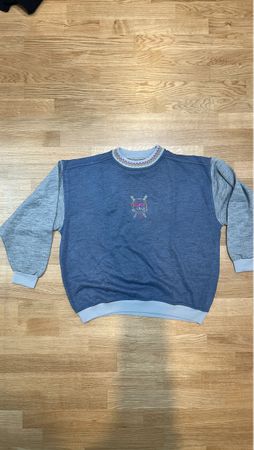Retro Sweatshirt Pullover mit Stickerei Grösse L