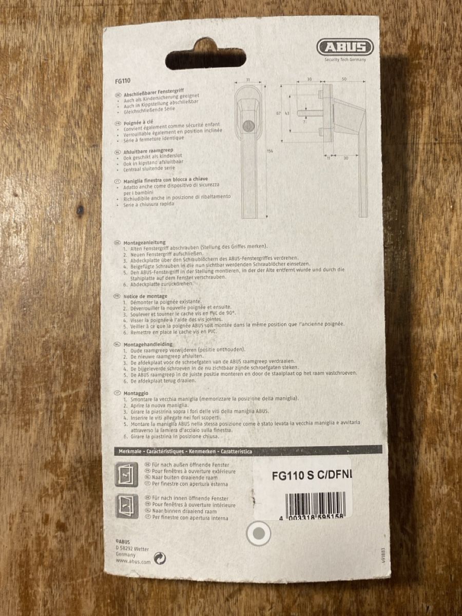 Abus Schlösser: ABUS Fenstersicherung FG110, originalverpackt – Neu und originalverpackt aus Zürich von ister 2