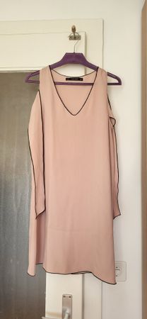 Abito estivo Zara rosa cipria con spalle scoperte-Taglia S 