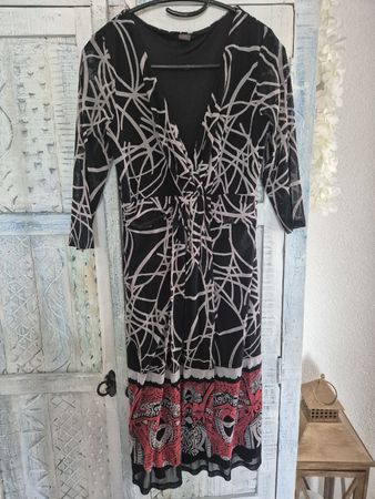 Damen Kleid schwarz/pink Gr. 38