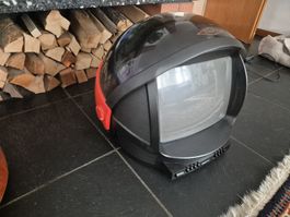 Röhrenfernseher Philips Discoverer in Helmform schwarz rot