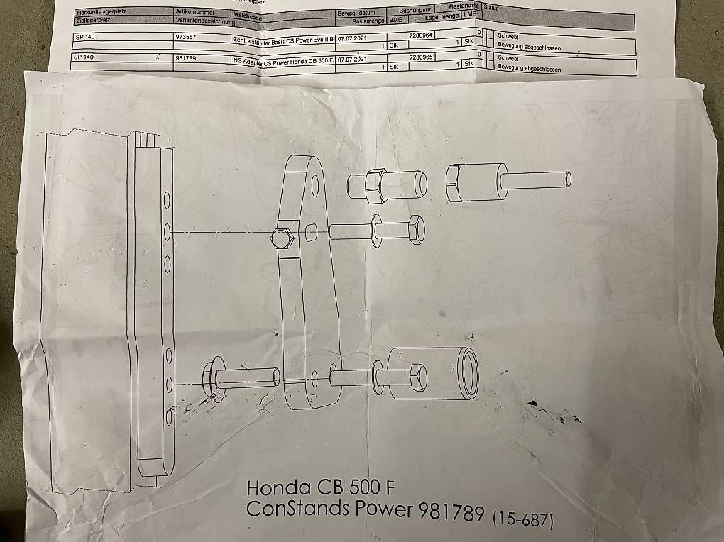 Stander: Adapterplatte Zentralständer Honda – Usato da Sulgen venduto da Skidriver100 3