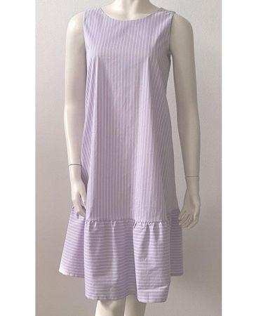 Piu & Piu Sommer oA Kleid mit BW lila weiss gestreift Gr 36