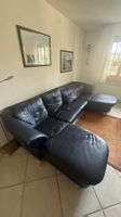 Ecksofa Koinor Leder dunkelblau mit 2 Recamiere, gebraucht.
