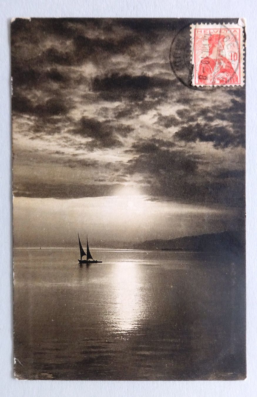 Cartoline postali: Lac Léman - Lueurs du Soir – Difettoso da Fétigny venduto da Billy2miny