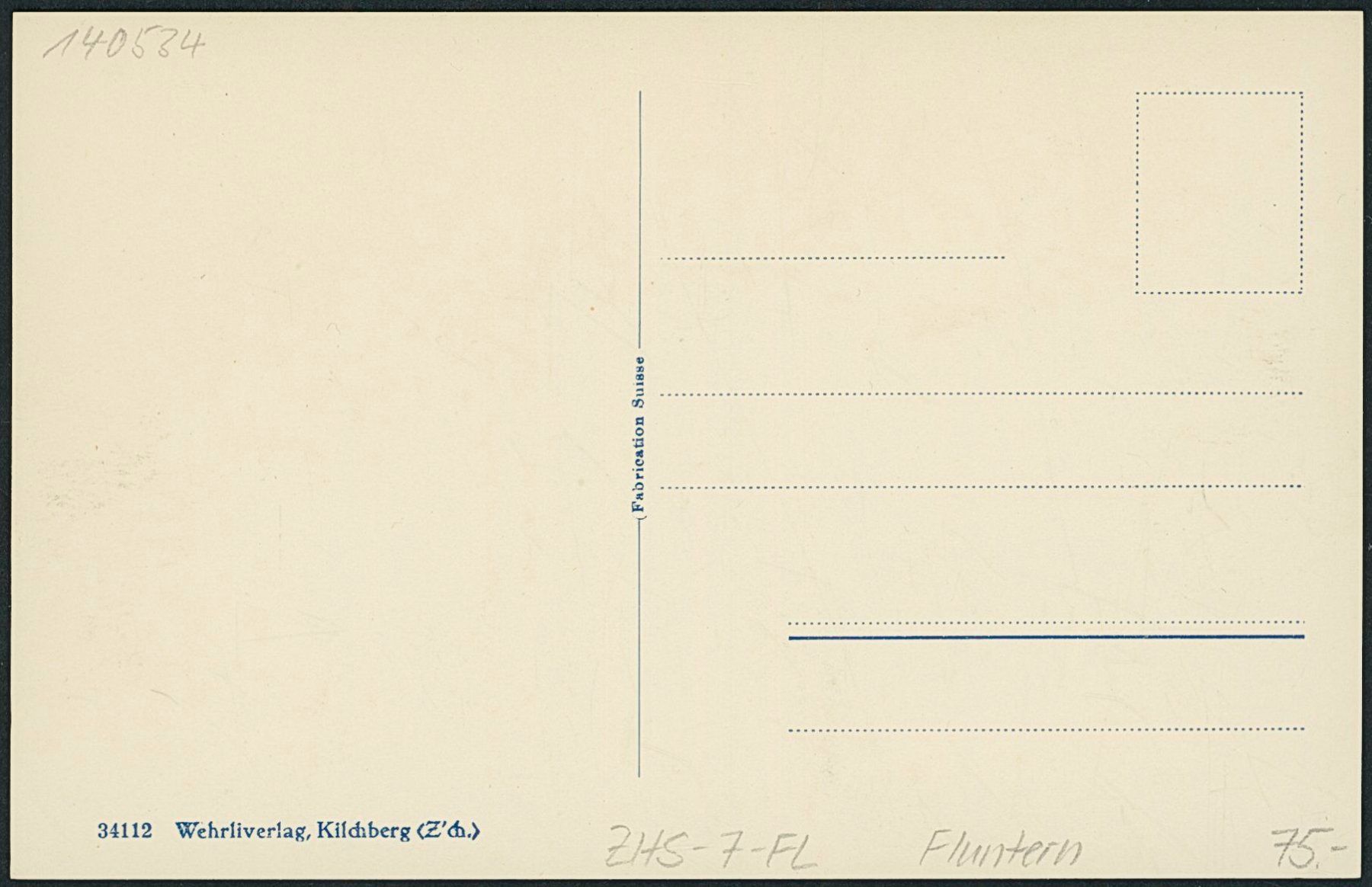 Cartes postales: ZHS Fluntern - Zürich – Neuf (Voir description) à Schindellegi par dolpitz 1