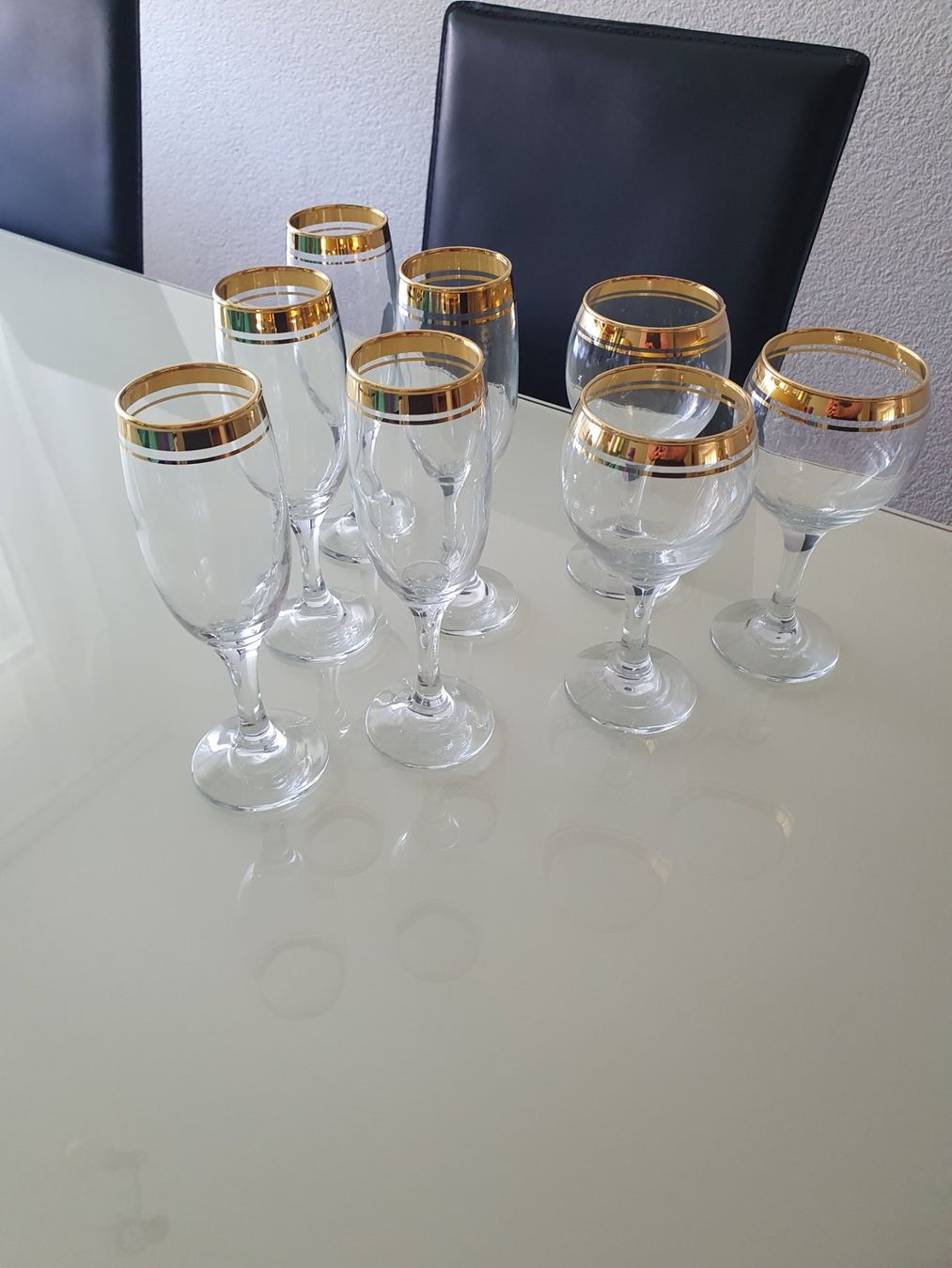 Bicchieri: Champagnergläser / Weingläser mit Goldrand – Usato da Münsingen venduto da SchweizBE