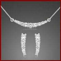 Set Collier & Ohrstecker Silber 925 mit Zirkonias
