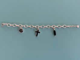 Armkette Damen 925 Silber v. EspritAnhänger schwarz wie Neu