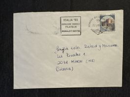 Enveloppe Italie '85 Exposition Mondiale Filatelia MARIN
