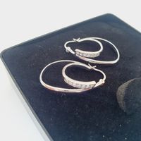 Silber Creolen 925  mit Zirkonia Steinen ✨ Neu
