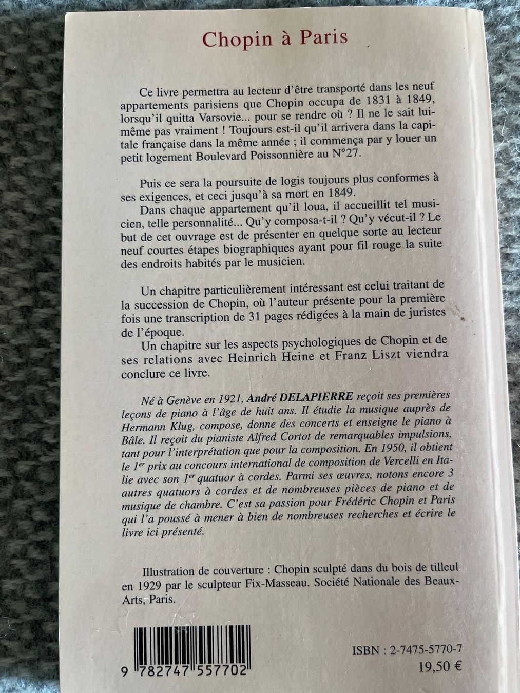 Libri: Chopin à Paris - André Delapierre - Biografie – Usato da Ettingen venduto da bri_6bhw 1