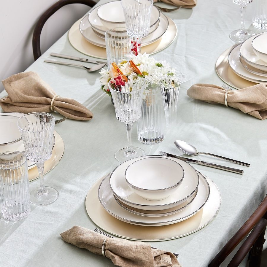 Set di piatti: Karaca Eclipse Platin 57-teilig 12-Personen-Geschirr-Set – Nuovo e nell'imballaggio originale da Reinach AG venduto da evimshop 4