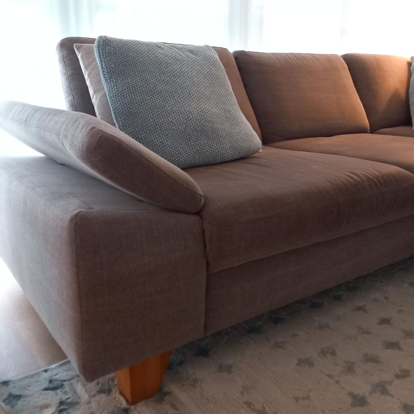 Sofas: Grosses Ecksofa Sofa braun Leinen Baumwolle – Gebraucht aus Nottwil von cecilia44 1