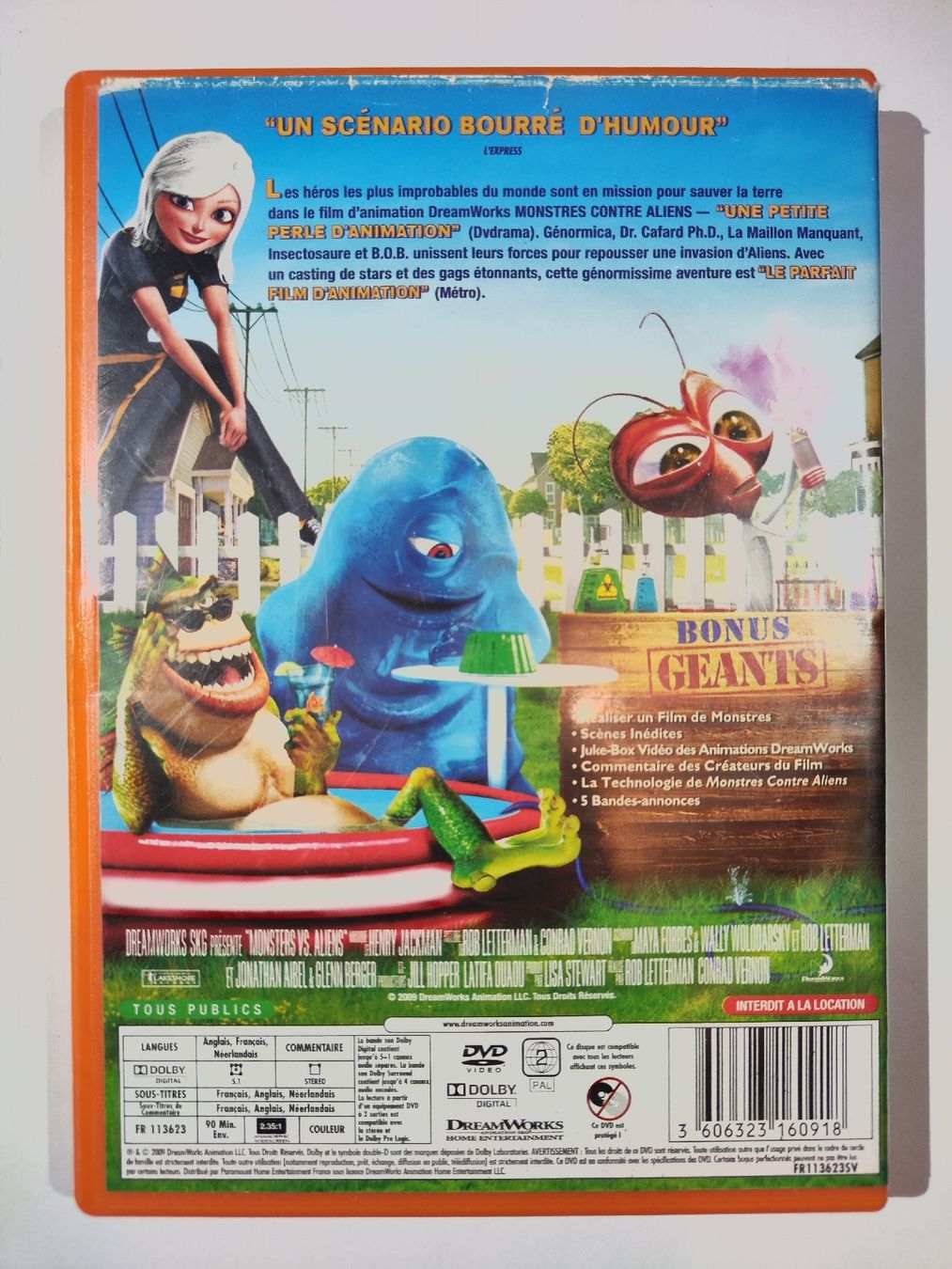 Tous les DVDs: DVD - Monstres contre Aliens – D'occasion à Commugny par Teksen 1