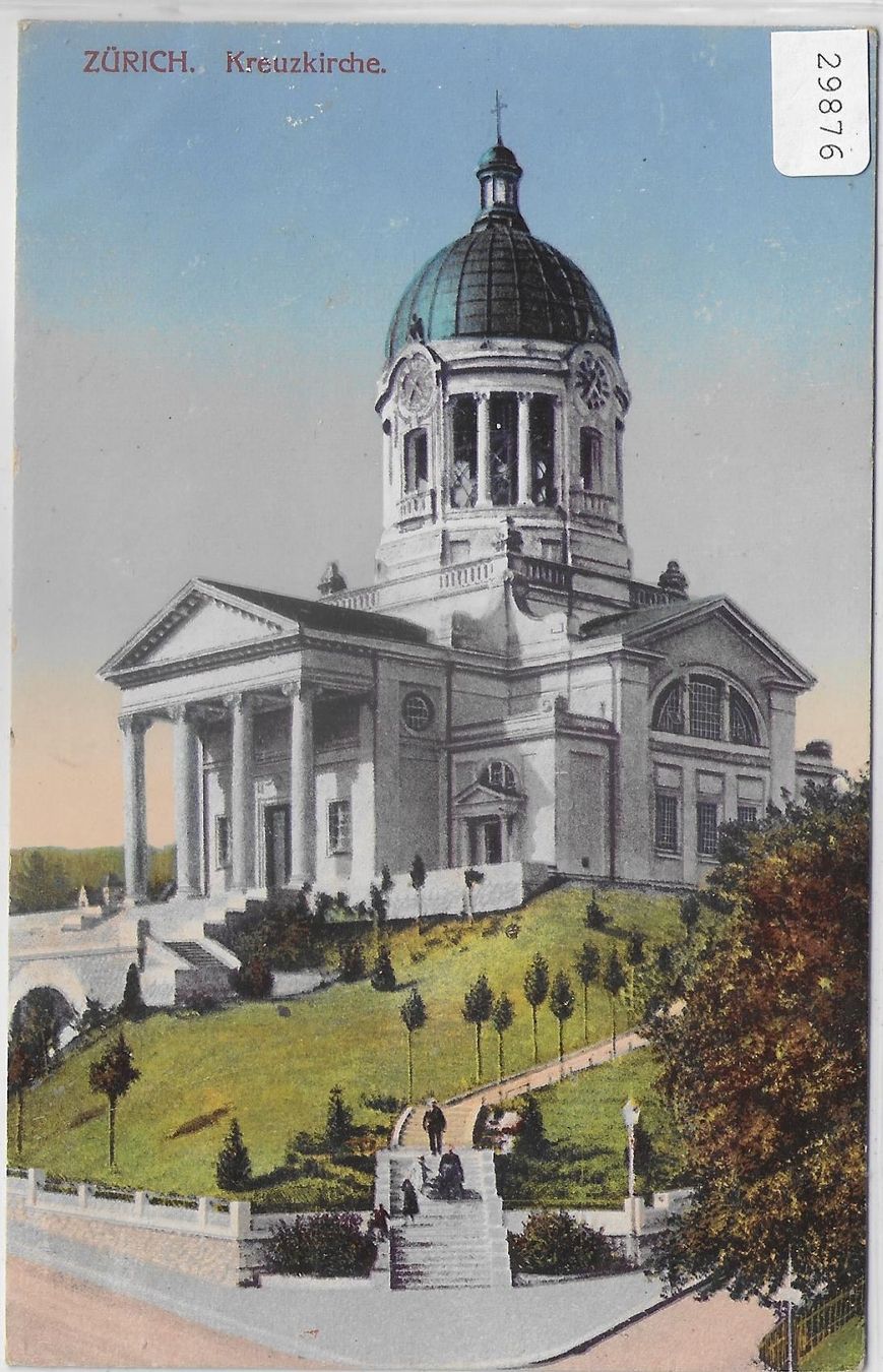 Ansichtskarten: Zürich - Kreuzkirche - Litho – Gebraucht aus Ettingen von Kartenplanet