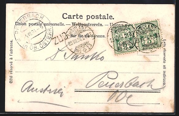 Cartoline postali: Zug, verschiedene Ortspanorama am Seeufe – Usato da Berlin venduto da bartko-reher 1