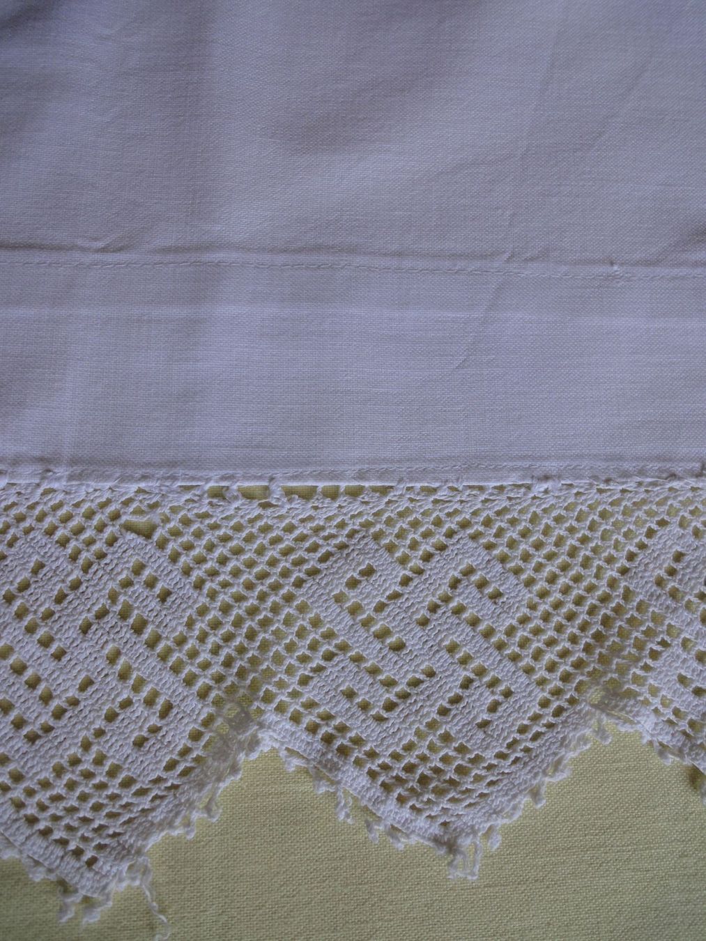 Linge de lit: Antikes Oberleintuch mit Spitzen – D'occasion à Chur par omonia 4