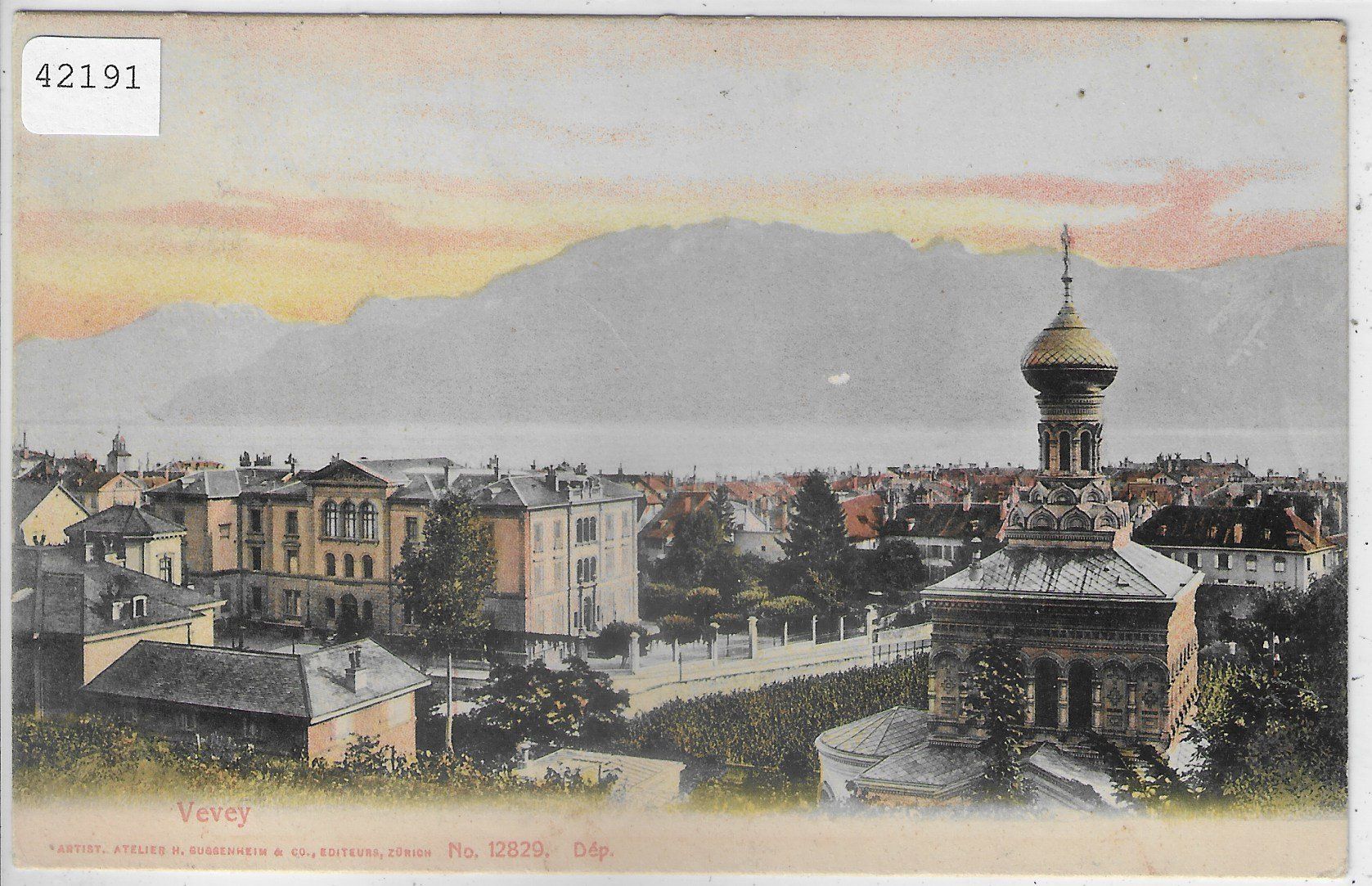 Cartoline postali: Vevey - Vue generale - Litho – Difettoso da Ettingen venduto da Kartenplanet