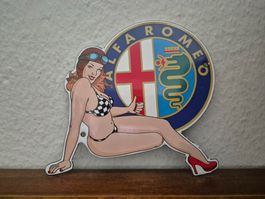 Emailschild Alfa Romeo Werkstatt Garage Logo Emaille Schild