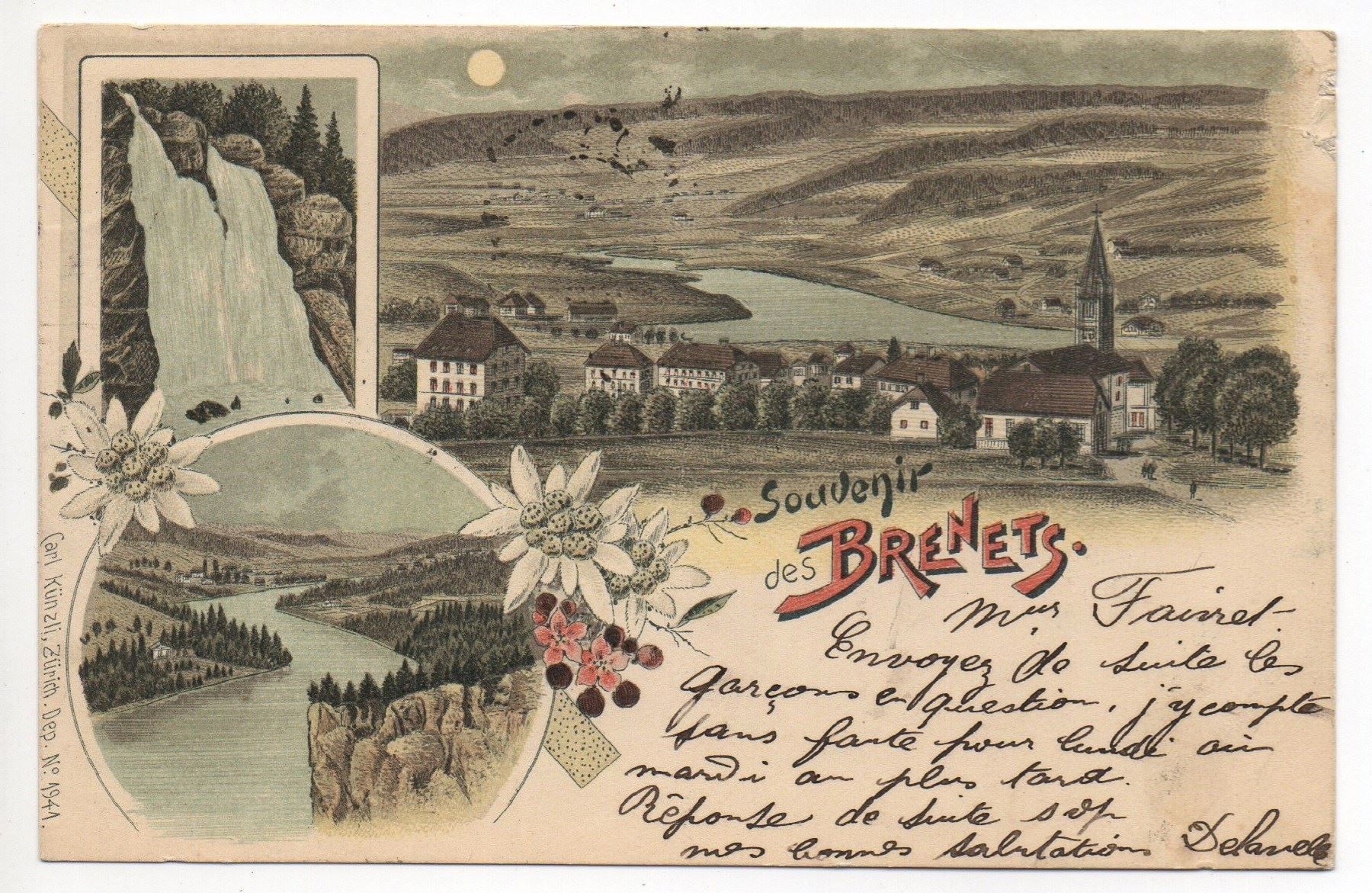 Cartoline postali: LITHO Souvernir des BRENETS – Usato da Jona venduto da philajona