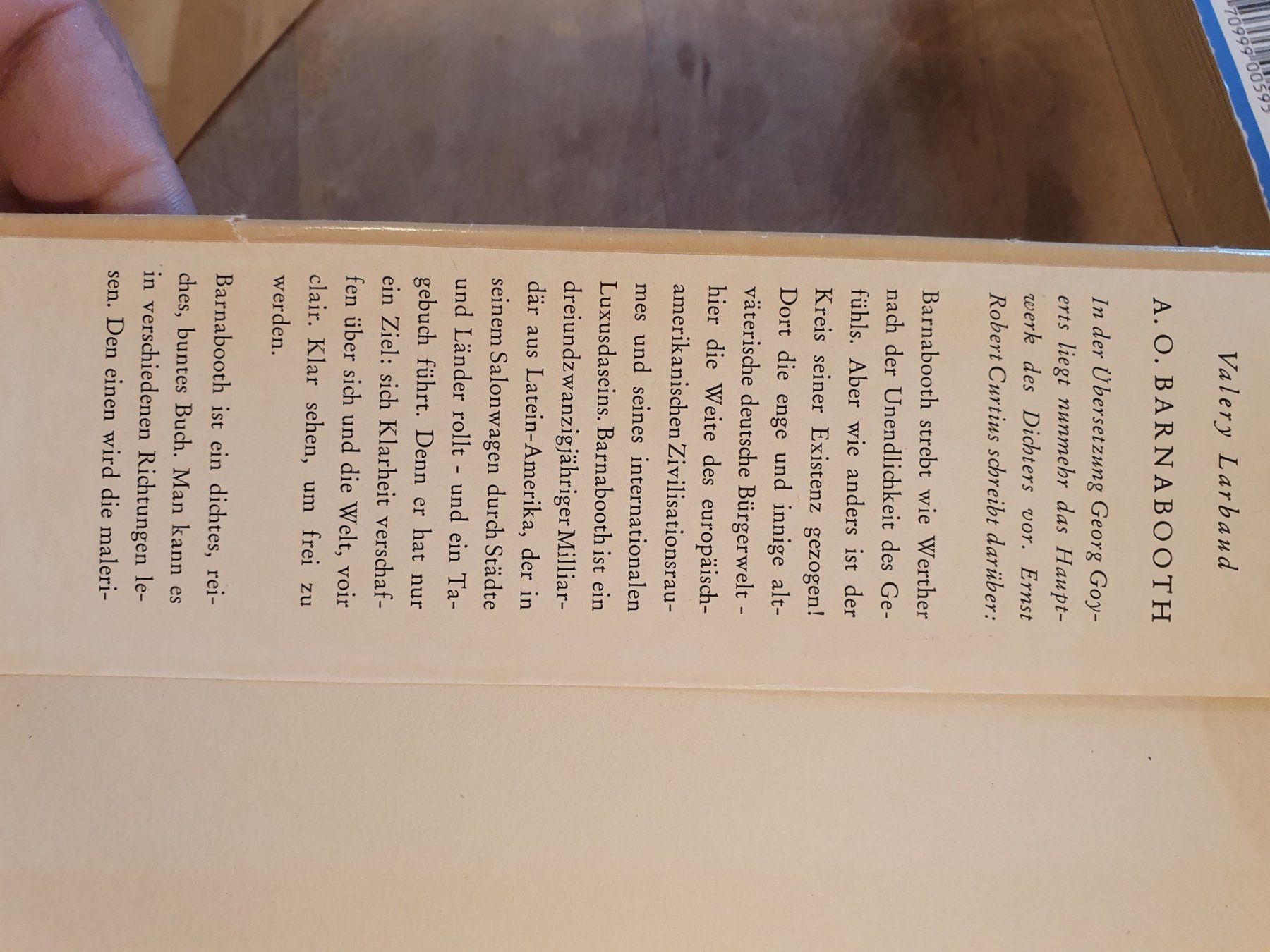 Libri: A.O. Barnabooth - Tagebuch eines Milliardärs - Valery Larbau – Usato da Zürich venduto da loosebone 1
